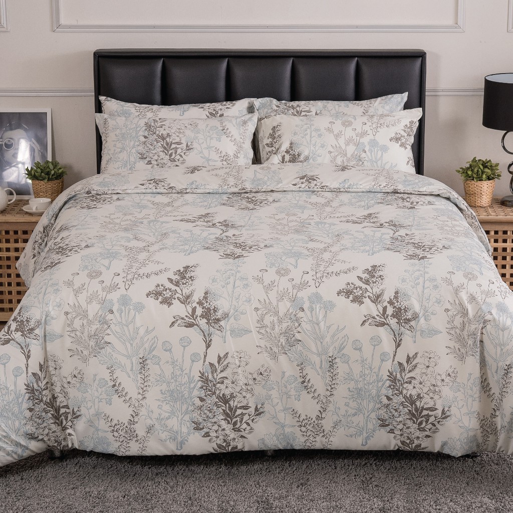 LUCKY mattress ชุดเครื่องนอน ผ้าปูที่นอน พร้อมผ้านวม MicroTouch Flower Style Collection ผ้าปูที่นอนกันไรฝุ่น