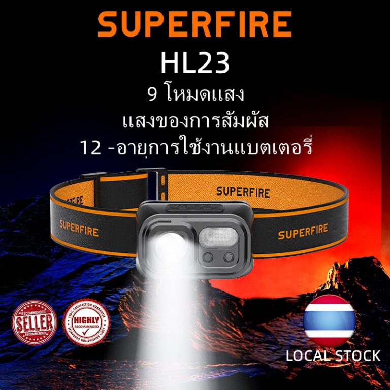 SUPERFIRE HL23 ไฟฉายคาดหัว LED, ไฟฉายคาดหัว ยี่ห้อไหนดี