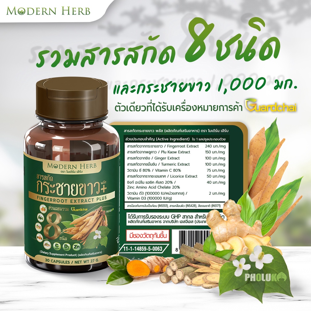 กระชายขาว พลัส 1000 มก ตรา Modern Herb,กระชายขาว แคปซูล ยี่ห้อไหนดี